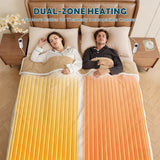 Electric Heated Mattress Pad Blanket with Dual Control & 9-Hour Auto Off & 9 Heat Settings, Preheat Functions, Overheat Protection, Machine Washable Fully Fitted Electric Sheet(King Single)