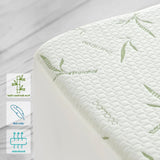 Waterproof Mattress Protector,Breathable Mattress Cover,3D Air Fabric Cooling Bed Pad Cover, Deep Pocket 40cm(King,Green) - Top-Down View