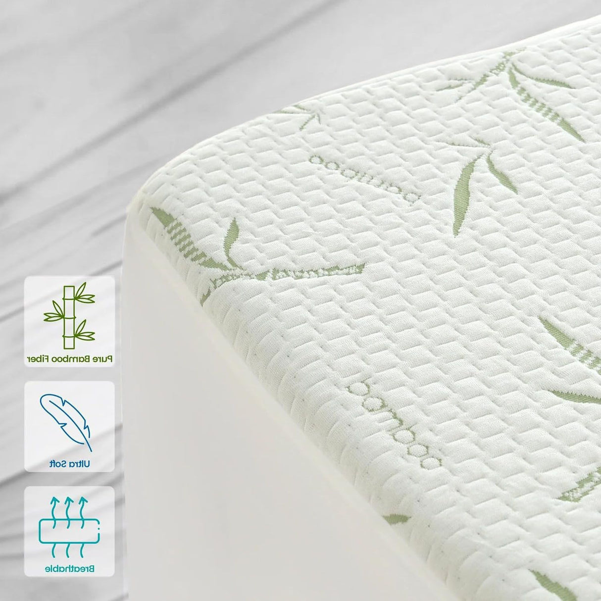 Waterproof Mattress Protector,Breathable Mattress Cover,3D Air Fabric Cooling Bed Pad Cover, Deep Pocket 40cm(King Single,Green)