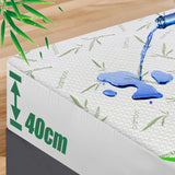 Waterproof Mattress Protector,Breathable Mattress Cover,3D Air Fabric Cooling Bed Pad Cover, Deep Pocket 40cm(Super King,Green)