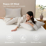 Hotel Soft Bed Sheet Set- Bedding Sheets & Pillowcases -Breathable Bedding - Wrinkle, Fade, Stain Resistant-Deep Pocket Flat Fitted Bed Sheet Set(Raw white,King) - Front View