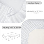 Hotel Soft Bed Sheet Set- Bedding Sheets & Pillowcases -Breathable Bedding - Wrinkle, Fade, Stain Resistant-Deep Pocket Flat Fitted Bed Sheet Set(Raw white,King)