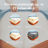 Hotel Soft Bed Sheet Set- Bedding Sheets & Pillowcases -Breathable Bedding - Wrinkle, Fade, Stain Resistant-Deep Pocket Flat Fitted Bed Sheet Set(Ice Blue,King) - Rear View