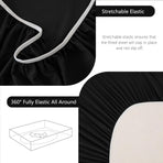 Hotel Soft Bed Sheet Set- Bedding Sheets & Pillowcases -Breathable Bedding - Wrinkle, Fade, Stain Resistant-Deep Pocket Flat Fitted Bed Sheet Set(Black,King)