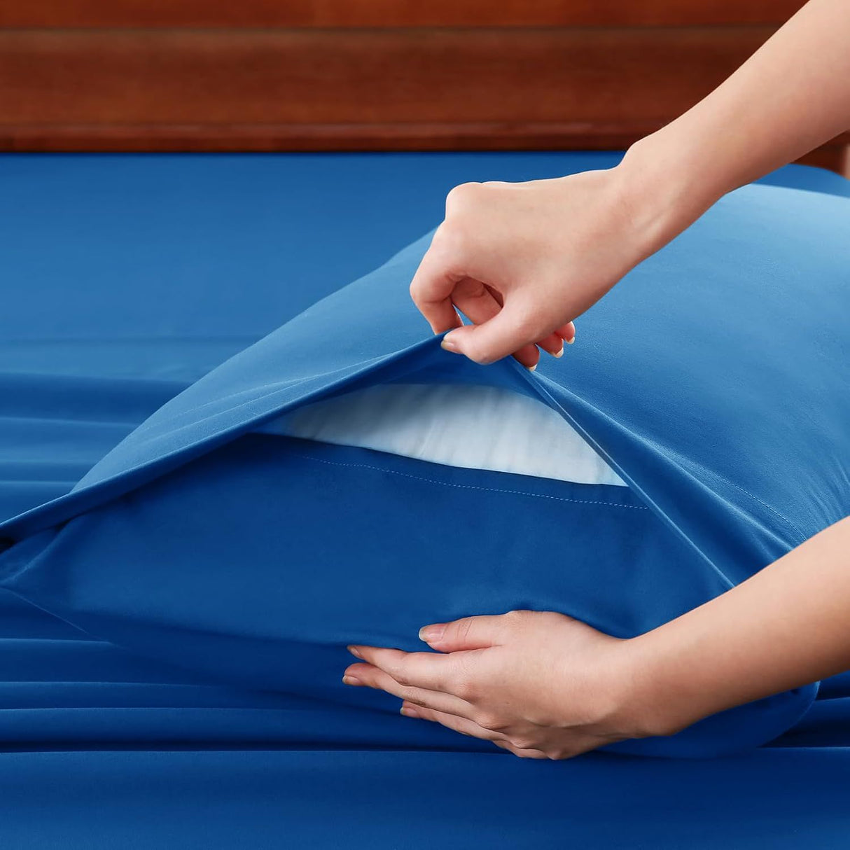 Hotel Soft Bed Sheet Set- Bedding Sheets & Pillowcases -Breathable Bedding - Wrinkle, Fade, Stain Resistant-Deep Pocket Flat Fitted Bed Sheet Set(Royal blue,King)