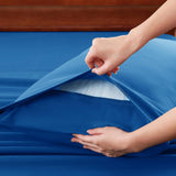 Hotel Soft Bed Sheet Set- Bedding Sheets & Pillowcases -Breathable Bedding - Wrinkle, Fade, Stain Resistant-Deep Pocket Flat Fitted Bed Sheet Set(Royal blue,King)