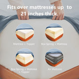 Hotel Soft Bed Sheet Set- Bedding Sheets & Pillowcases -Breathable Bedding - Wrinkle, Fade, Stain Resistant-Deep Pocket Flat Fitted Bed Sheet Set(Ocean,King) - Top-Down View