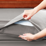Hotel Soft Bed Sheet Set- Bedding Sheets & Pillowcases -Breathable Bedding - Wrinkle, Fade, Stain Resistant-Deep Pocket Flat Fitted Bed Sheet Set(Grey,King)