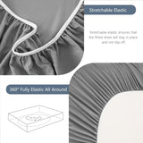 Hotel Soft Bed Sheet Set- Bedding Sheets & Pillowcases -Breathable Bedding - Wrinkle, Fade, Stain Resistant-Deep Pocket Flat Fitted Bed Sheet Set(Grey,King)