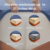 Hotel Soft Bed Sheet Set- Bedding Sheets & Pillowcases -Breathable Bedding - Wrinkle, Fade, Stain Resistant-Deep Pocket Flat Fitted Bed Sheet Set(Navy,King) - 45-Degree Angle