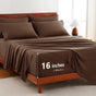 Hotel Soft Bed Sheet Set- Bedding Sheets & Pillowcases -Breathable Bedding - Wrinkle, Fade, Stain Resistant-Deep Pocket Flat Fitted Bed Sheet Set(Chocolate,King)