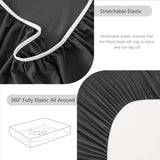 Hotel Soft Bed Sheet Set- Bedding Sheets & Pillowcases -Breathable Bedding - Wrinkle, Fade, Stain Resistant-Deep Pocket Flat Fitted Bed Sheet Set(Dark gray,King) - 45-Degree Angle