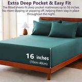 Hotel Soft Bed Sheet Set- Bedding Sheets & Pillowcases -Breathable Bedding - Wrinkle, Fade, Stain Resistant-Deep Pocket Flat Fitted Bed Sheet Set(Biscay blue,King)