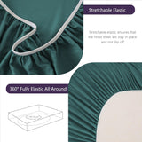 Hotel Soft Bed Sheet Set- Bedding Sheets & Pillowcases -Breathable Bedding - Wrinkle, Fade, Stain Resistant-Deep Pocket Flat Fitted Bed Sheet Set(Biscay blue,King)