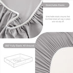 Hotel Soft Bed Sheet Set- Bedding Sheets & Pillowcases -Breathable Bedding - Wrinkle, Fade, Stain Resistant-Deep Pocket Flat Fitted Bed Sheet Set(Silver-gray,King)