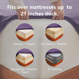 Hotel Soft Bed Sheet Set- Bedding Sheets & Pillowcases -Breathable Bedding - Wrinkle, Fade, Stain Resistant-Deep Pocket Flat Fitted Bed Sheet Set(Purple,King)