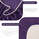 Hotel Soft Bed Sheet Set- Bedding Sheets & Pillowcases -Breathable Bedding - Wrinkle, Fade, Stain Resistant-Deep Pocket Flat Fitted Bed Sheet Set(Purple,King)