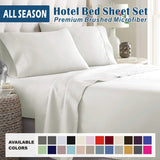 4 Piece Bed Sheet Set- Bedding Sheets & Pillowcases -Breathable Bedding - Wrinkle, Fade, Stain Resistant-Deep Pocket Flat Fitted Bed Sheet Set(Raw white,King)