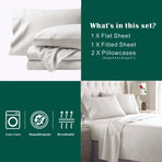 4 Piece Bed Sheet Set- Bedding Sheets & Pillowcases -Breathable Bedding - Wrinkle, Fade, Stain Resistant-Deep Pocket Flat Fitted Bed Sheet Set(Raw white,King)