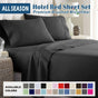 4 Piece Bed Sheet Set- Bedding Sheets & Pillowcases -Breathable Bedding - Wrinkle, Fade, Stain Resistant-Deep Pocket Flat Fitted Bed Sheet Set(Black,King)