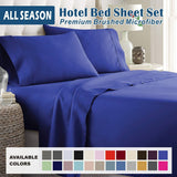 4 Piece Bed Sheet Set- Bedding Sheets & Pillowcases -Breathable Bedding - Wrinkle, Fade, Stain Resistant-Deep Pocket Flat Fitted Bed Sheet Set(Royal blue,King)