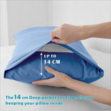 4 Piece Bed Sheet Set- Bedding Sheets & Pillowcases -Breathable Bedding - Wrinkle, Fade, Stain Resistant-Deep Pocket Flat Fitted Bed Sheet Set(Ocean,King) - Top-Down View