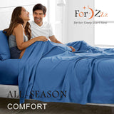 4 Piece Bed Sheet Set- Bedding Sheets & Pillowcases -Breathable Bedding - Wrinkle, Fade, Stain Resistant-Deep Pocket Flat Fitted Bed Sheet Set(Ocean,King) - 45-Degree Angle