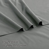 4 Piece Bed Sheet Set- Bedding Sheets & Pillowcases -Breathable Bedding - Wrinkle, Fade, Stain Resistant-Deep Pocket Flat Fitted Bed Sheet Set(Grey,King) - Top-Down View