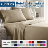 4 Piece Bed Sheet Set- Bedding Sheets & Pillowcases -Breathable Bedding - Wrinkle, Fade, Stain Resistant-Deep Pocket Flat Fitted Bed Sheet Set(Cream White,King)