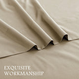 4 Piece Bed Sheet Set- Bedding Sheets & Pillowcases -Breathable Bedding - Wrinkle, Fade, Stain Resistant-Deep Pocket Flat Fitted Bed Sheet Set(Cream White,King)