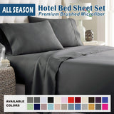 4 Piece Bed Sheet Set- Bedding Sheets & Pillowcases -Breathable Bedding - Wrinkle, Fade, Stain Resistant-Deep Pocket Flat Fitted Bed Sheet Set(Dark gray,King)