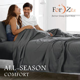 4 Piece Bed Sheet Set- Bedding Sheets & Pillowcases -Breathable Bedding - Wrinkle, Fade, Stain Resistant-Deep Pocket Flat Fitted Bed Sheet Set(Dark gray,King)