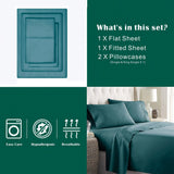 4 Piece Bed Sheet Set- Bedding Sheets & Pillowcases -Breathable Bedding - Wrinkle, Fade, Stain Resistant-Deep Pocket Flat Fitted Bed Sheet Set(Biscay blue,King)