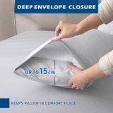 4 Piece Hotel Bamboo Cooling Sheet Set -Ultra Soft 2000TC Breathable Bed Sheets Set with 37 Centimetre Deep Pocket-Cooling Sheets for Hot Sleepers(Silver-gray,Double) - 45-Degree Angle