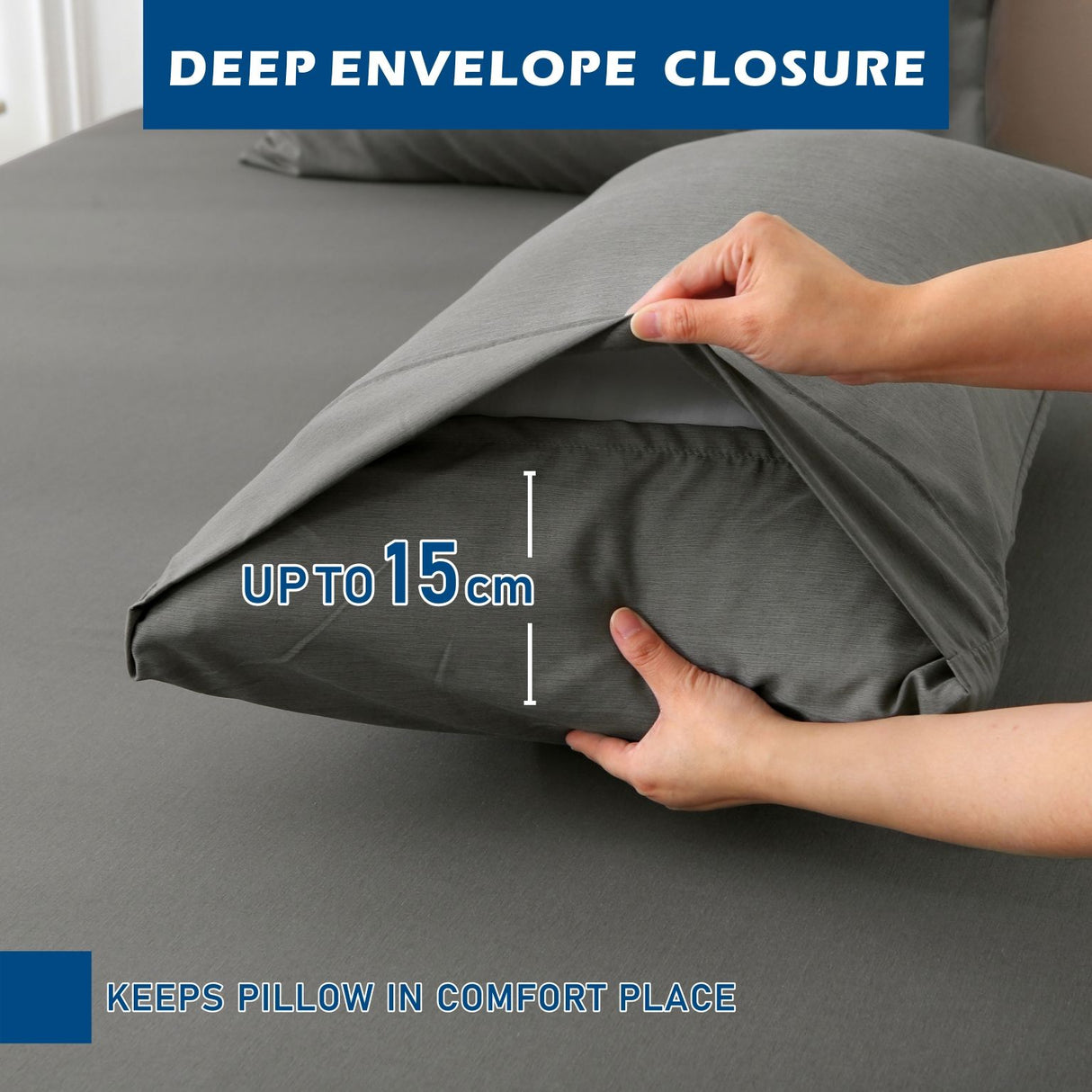 4 Piece Hotel Bamboo Cooling Sheet Set -Ultra Soft 2000TC Breathable Bed Sheets Set with 37 Centimetre Deep Pocket-Cooling Sheets for Hot Sleepers(Grey,Queen)