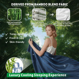 4 Piece Hotel Bamboo Cooling Sheet Set -Ultra Soft 2000TC Breathable Bed Sheets Set with 37 Centimetre Deep Pocket-Cooling Sheets for Hot Sleepers(Navy,Queen)