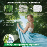 4 Piece Hotel Bamboo Cooling Sheet Set -Ultra Soft 2000TC Breathable Bed Sheets Set with 37 Centimetre Deep Pocket-Cooling Sheets for Hot Sleepers(Sky Blue,Queen)