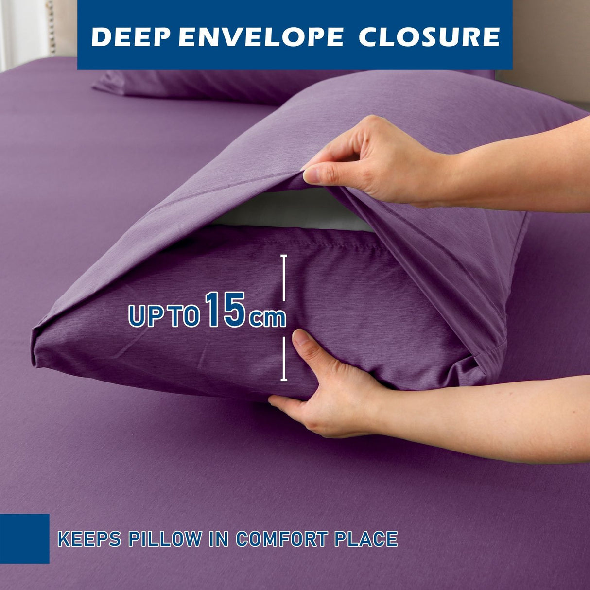 4 Piece Hotel Bamboo Cooling Sheet Set -Ultra Soft 2000TC Breathable Bed Sheets Set with 37 Centimetre Deep Pocket-Cooling Sheets for Hot Sleepers(Purple,Queen)