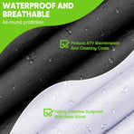 All-Weather ATV Cover Waterproof Breathable Outdoor Protection with Reflective Strips and Silver-Coated Sun Shield for Four-Season Storage (3XL)