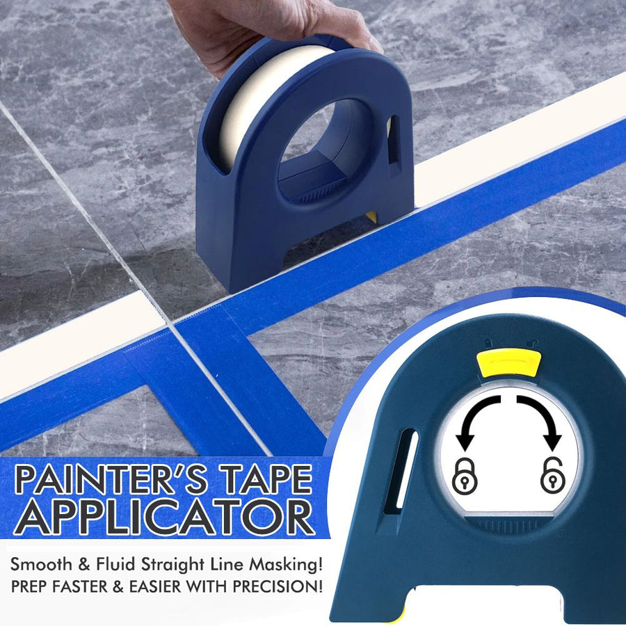 Masking Tape Dispenser with Serrated Metal Cutting Edge Ergonomic Arch Design for Painting Edging, Tile Grouting, Wall Trim and DIY Surface Protection (White Dispenser(25mm))