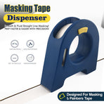 Masking Tape Dispenser with Serrated Metal Cutting Edge Ergonomic Arch Design for Painting Edging, Tile Grouting, Wall Trim and DIY Surface Protection (White Dispenser(35mm))