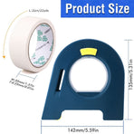 Masking Tape Dispenser with Serrated Metal Cutting Edge Ergonomic Arch Design for Painting Edging, Tile Grouting, Wall Trim and DIY Surface Protection (White Dispenser(35mm))