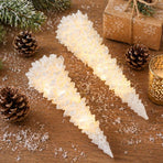 Illuminated Christmas Tree Decoration Mini LED Night Light Resin Desktop Ornament for Holiday Home Decor and Festive Tabletop Ambiance (S)