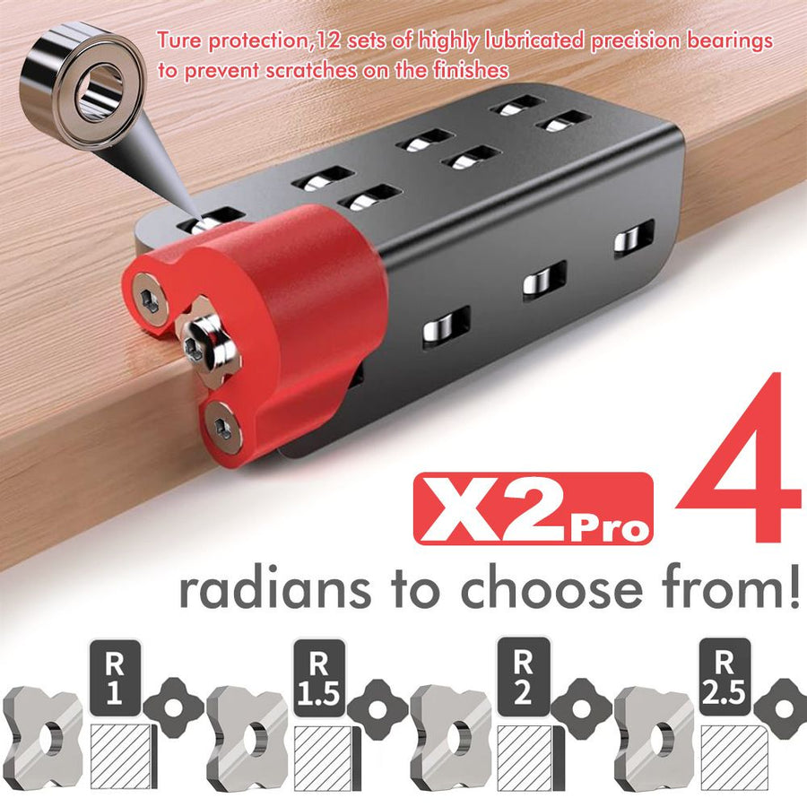 Woodworking Trimming Chamfer Tool with Tungsten Carbide Four-Blade Insert for Edge Banding, Plywood, and Board Edge Chamfering in Furniture Making and DIY Projects (Replacement Blade R2)