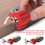 Woodworking Trimming Chamfer Tool with Tungsten Carbide Four-Blade Insert for Edge Banding, Plywood, and Board Edge Chamfering in Furniture Making and DIY Projects (Sliding Reinforced with R1 Blade)