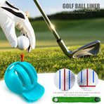 Golf Ball Line Marker Tool with Alignment Pen, Portable Clip-On Drawing Template for Putting Accuracy, Fits Standard Balls, Compact Sports Accessory for Golfers (Three-Line Clip (DarkRed))