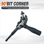 90 Degree Right Angle Drill Bit Adapter with Detachable Auxiliary Handle for Tight Space Screwdriving, Equipment Repair and Fastener Installation Tasks (Universal Screwdriver)