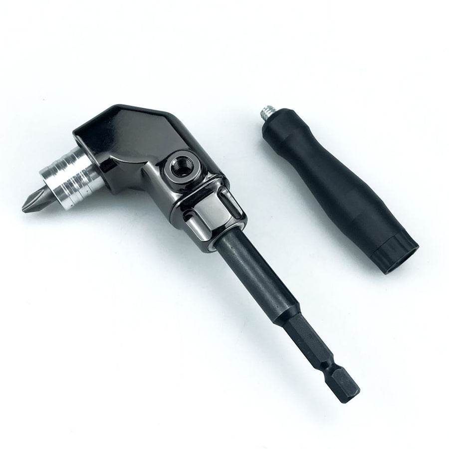 90 Degree Right Angle Drill Bit Adapter with Detachable Auxiliary Handle for Tight Space Screwdriving, Equipment Repair and Fastener Installation Tasks (Universal Screwdriver)