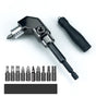 90 Degree Right Angle Drill Bit Adapter with Detachable Auxiliary Handle for Tight Space Screwdriving, Equipment Repair and Fastener Installation Tasks (Universal Screwdriver + 10 Bits)