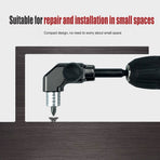 90 Degree Right Angle Drill Bit Adapter with Detachable Auxiliary Handle for Tight Space Screwdriving, Equipment Repair and Fastener Installation Tasks (Universal Screwdriver + 10 Bits)